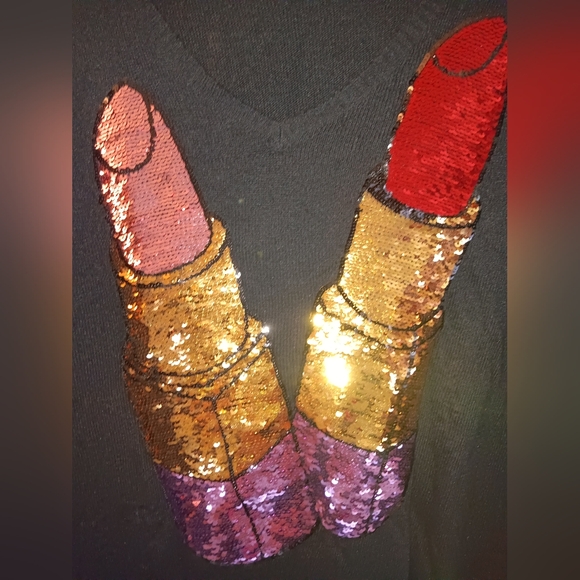 Wildfox White Label Sweater with Sequin Lipstick 💄.  Size S. - Picture 6 of 8